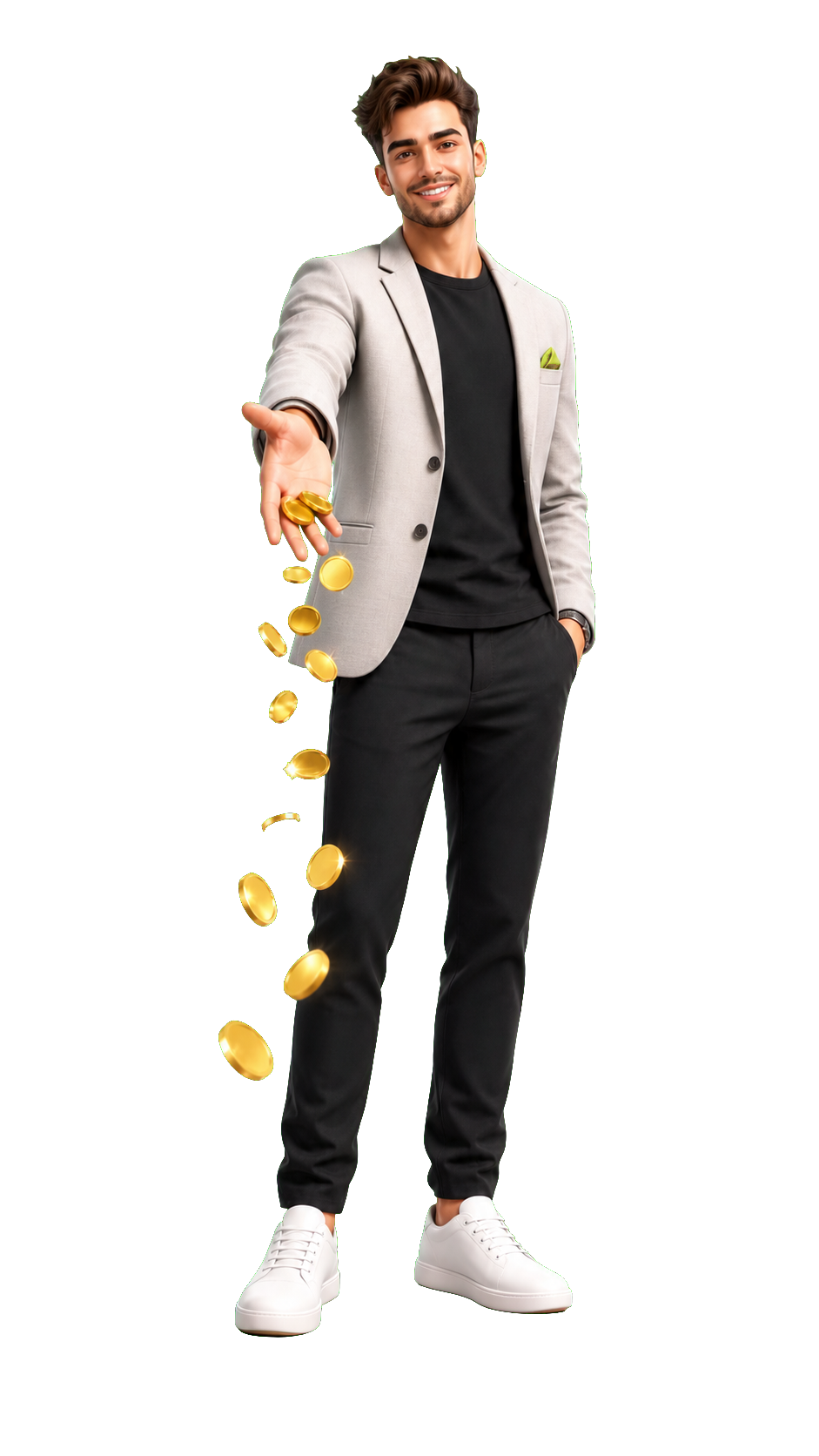 Man dropping coins